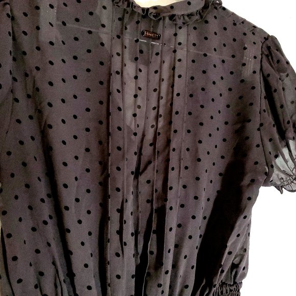 Guess Gray Polka Dots Sheer Blouse Like New S - Picture 4 of 8